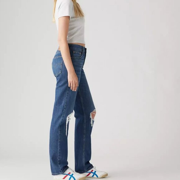 Levi's Low Pro Mid Rise Distressed Straight Jeans 29 - Picture 2 of 15